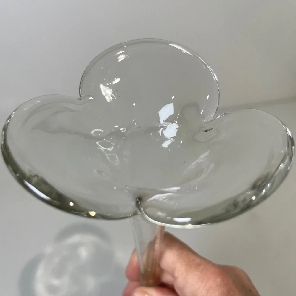 Vintage Abigail Bud Vase Clear Glass Made In Italy Jack In The Pulpit MCM Decor
